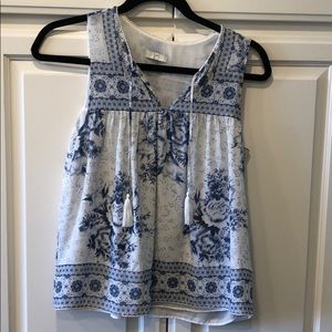 Joie  silk print sleeveless blouse XS